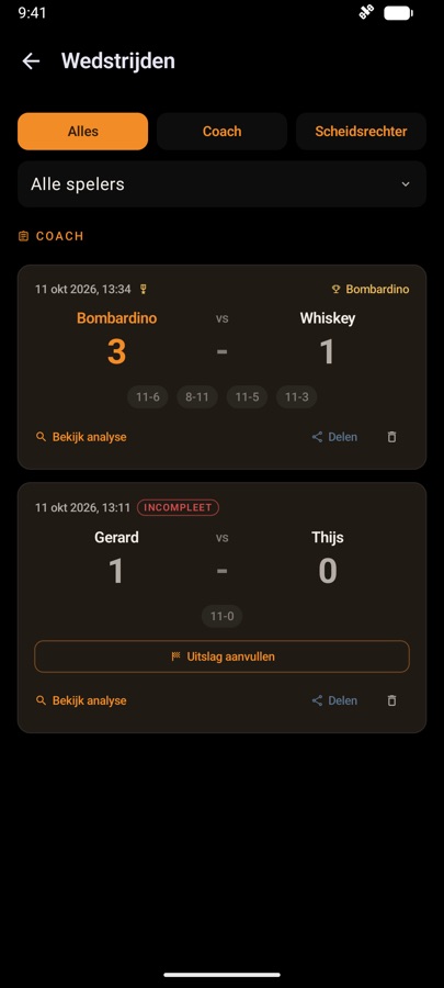 Finished matches